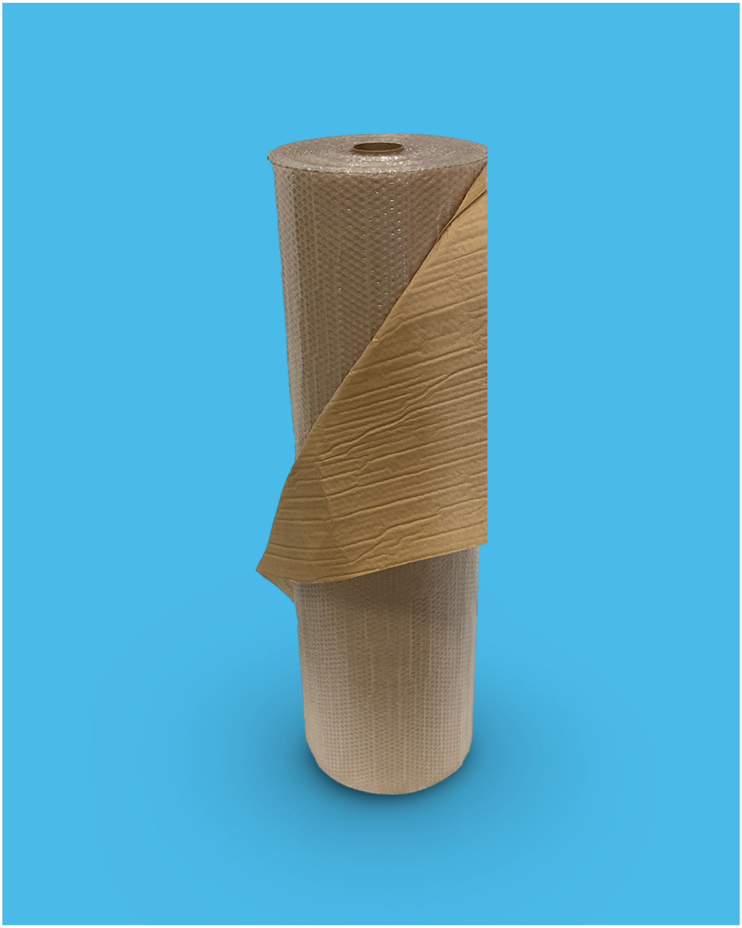 Luftpolsterfolie Papierkaschiert 100cm x 50m 3-lagig mit braunen Kraftpapier