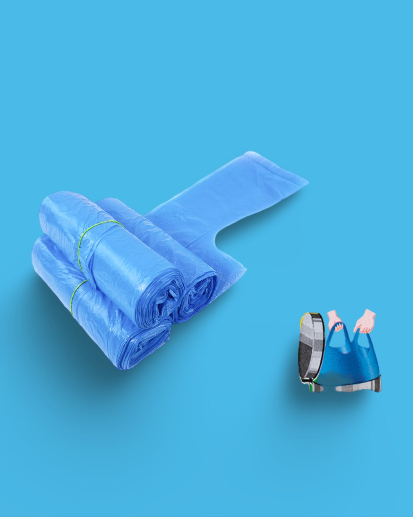 400 x Müllbeutel 30L Müllsäcke 50cm x 55cm mit Griff blau