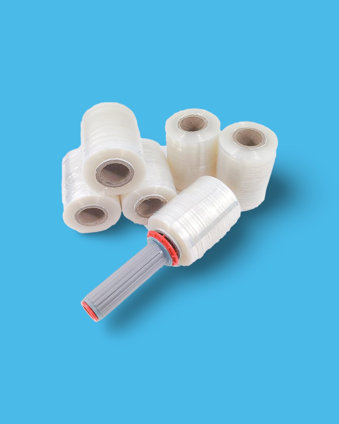 6 x Mini Stretchfolie 100mm x 150m x 23my transparent + Abroller mit Bremse