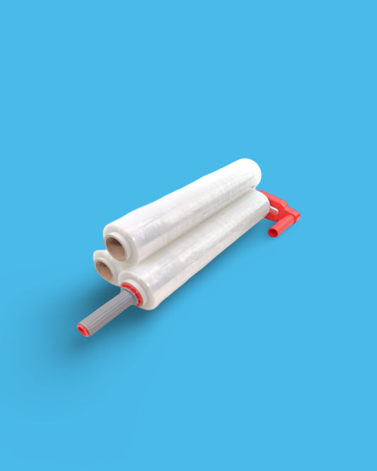 3 x Rollen Handstretchfolie 500mm x 250m x 23my transparent + Abroller