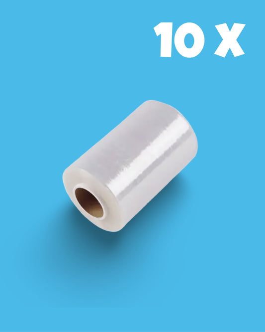 10 x Mini Stretchfolie 100mm x 150m x 23my transparent