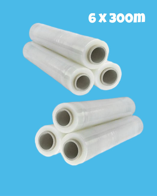 6 x Rollen Handstretchfolie 500mm x 300m x 23my transparent