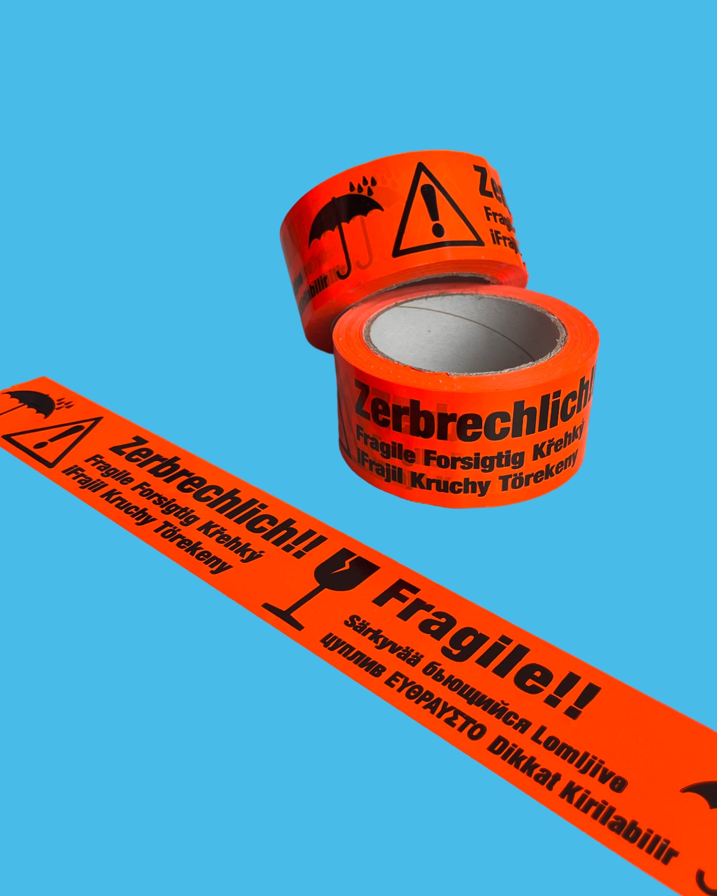 6 x PVC Klebeband 50mm x 66m Warnklebeband Zerbrechlich Fragile